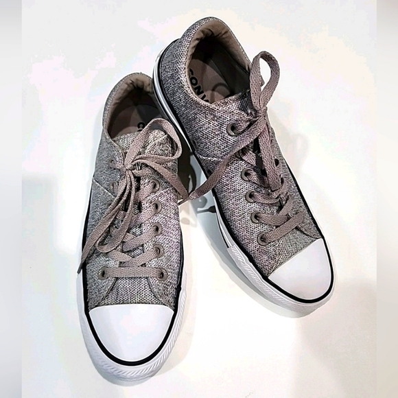 Converse All Star Sneaker Women Sz 8 Gray Textile Low-Top Lace-Up Skate Shoe - Picture 1 of 8
